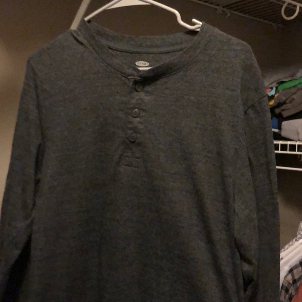 Grey Long Sleeve Henley